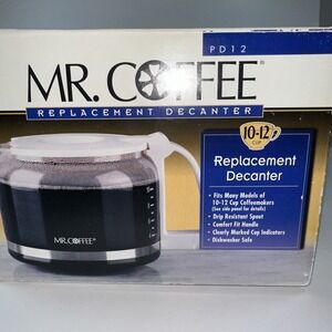 Mr Coffee  Replacement Carafe PD12 Pot 10-12 Cups Glass White Decanter 2000 NEW!